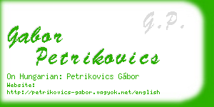 gabor petrikovics business card